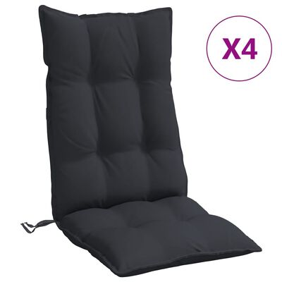 vidaXL dārza krēslu spilveni, 4 gab., melns oksforda audums