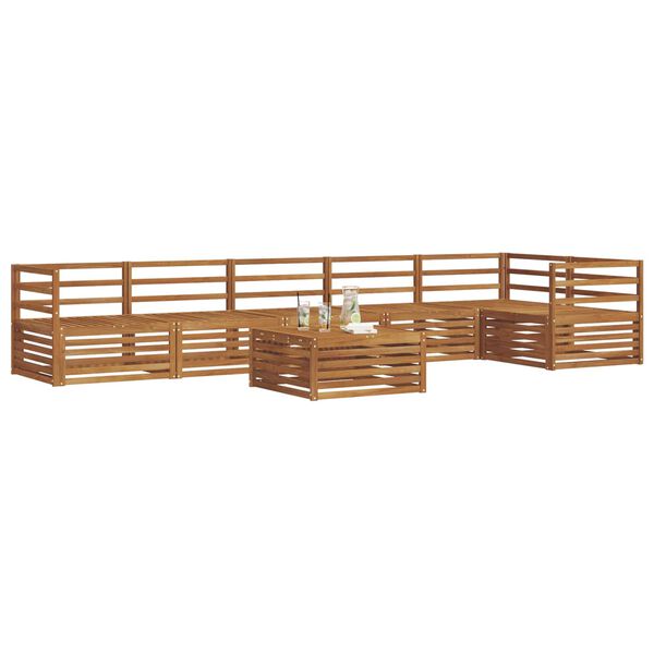 vidaXL Āra dīvānu komplekts 7 pcs Dabiska Cietā akācijas koks