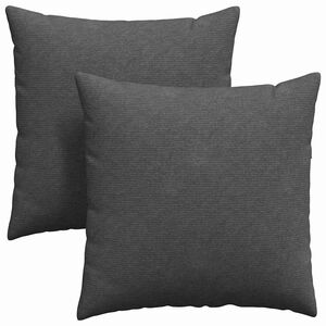 vidaXL Dīvāna spilveni 2 pcs Tum&scaron;i pelēks 80 x 80 cm Korduroja audums