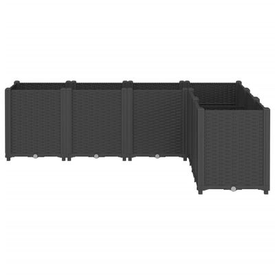 vidaXL dārza puķu kaste, melna, 160x120x53 cm, PP
