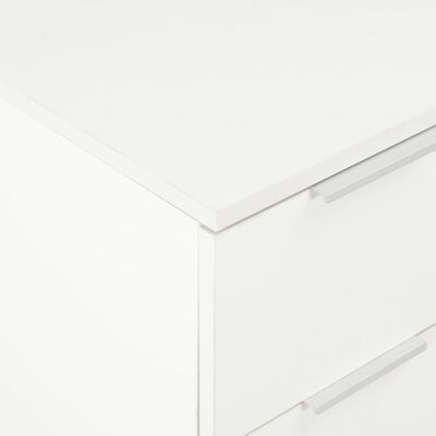 vidaXL kumode, 60x35x80 cm, spīdīgi balta, skaidu plāksne