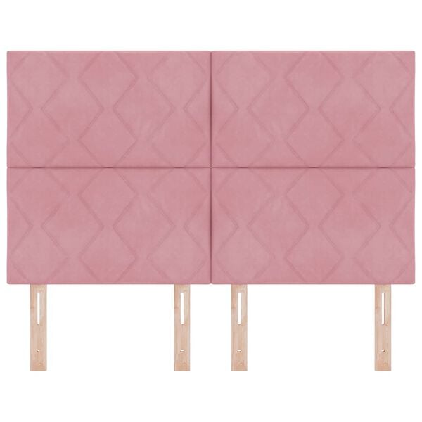 vidaXL Galvgalis ar galvas klāju Rozā 160 cm Samts