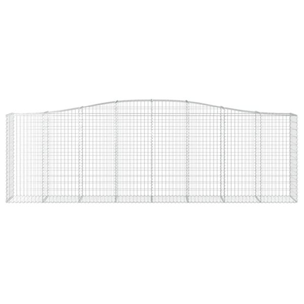 vidaXL arkveida gabiona grozi, 25gb., 400x50x120/140cm, cinkota dzelzs