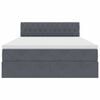 vidaXL Gulta ar uzglabā&scaron;anas vietu un LED Tum&scaron;i pelēks 140 x 190 cm