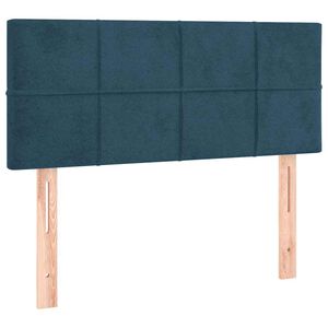 vidaXL gultas galvgalis, 80x5x78/88 cm, tum&scaron;i zils samts