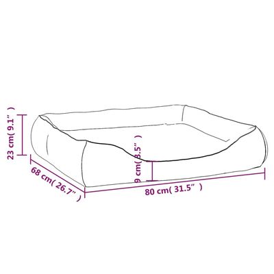 vidaXL suņu gulta, brūna, 80x68x23 cm, mākslīgā āda