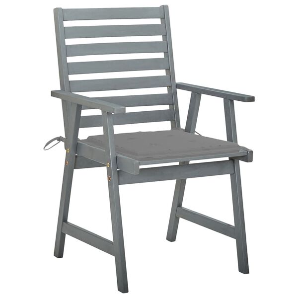 vidaXL dārza krēsli ar matračiem, 8 gab., akācijas masīvkoks