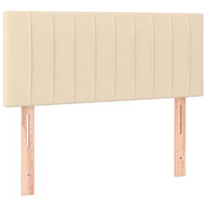 vidaXL gultas galvgalis, 100x5x78/88 cm, krēmkrāsas audums