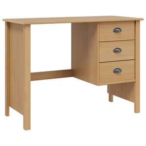 vidaXL Galds ar atvilktnēm HILL Medus brūns 100 x 45 x 74 cm