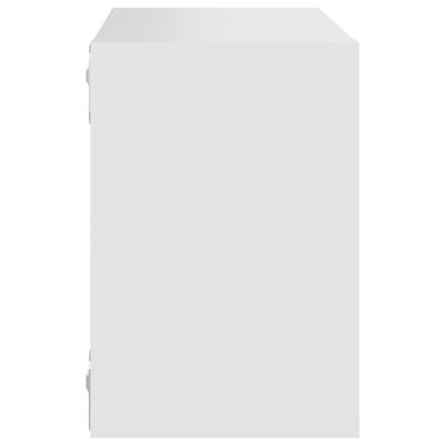 vidaXL kuba formas sienas plaukti, 4 gab., balti, 22x15x22 cm
