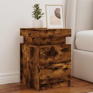 vidaXL naktsskapītis ar LED lampiņām, ozolkoka krāsa, 35x39x55 cm