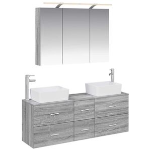 vidaXL Vannas istabas mēbeļu komplekts 4 pcs Pelēks Sonoma