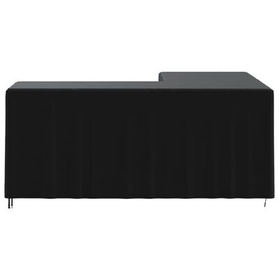 vidaXL dārza stūra dīvāna pārklājs, melns, 215x215x80 cm, 420D audums