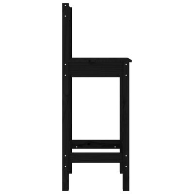 vidaXL bāra krēsli, 2 gab., melni, 40x41,5x112 cm, priedes masīvkoks