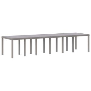 vidaXL Dārza galds Gai&scaron;i pelēks 350 x 100 x 74 cm poliratāns