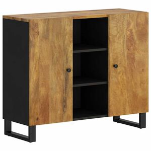 vidaXL kumode ar 2 durvīm, 90x33x75 cm, mango masīvkoks