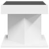 vidaXL kafijas galdiņ&scaron; ar LED, balts, 50x50x45 cm, inženierijas koks