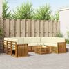 vidaXL Dīvāna komplekti 10 pcs Dabisks un krējuma Cietā akācijas koks