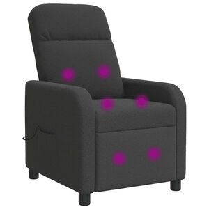 vidaXL Masāžas atzveltnes krēsls Tum&scaron;i pelēka Boucl&eacute;