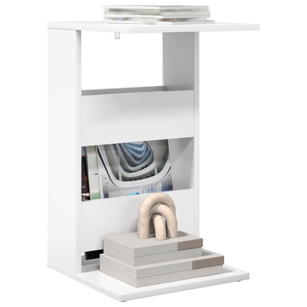 vidaXL Sānu galds Balts 40 x 35 x 60,5 cm Inženierijas koks