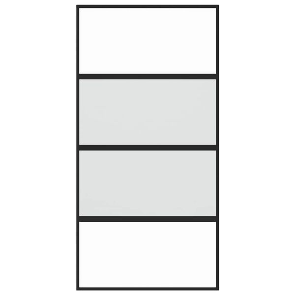 vidaXL bīdāmās durvis, melnas, 102,5x205 cm, rūdīts stikls, alumīnijs