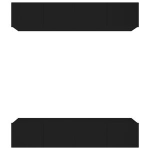 vidaXL TV skapī&scaron;i, 4 gab., 80x30x30 cm, inženierijas koks, melni