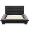 vidaXL gultas rāmis, melns mākslīgā āda, 200x90 cm