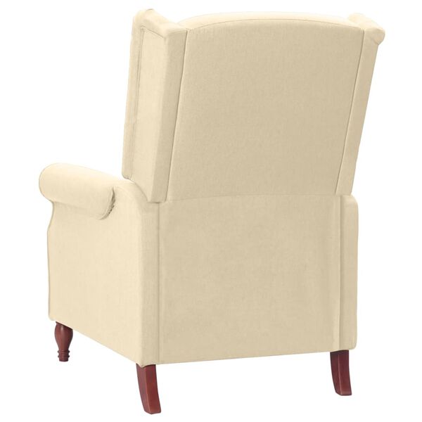 vidaXL masāžas krēsls, atgāžams, krēmkrāsas audums