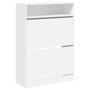 vidaXL apavu skapītis ar 2 atvilktnēm, balts, 80x34x116 cm