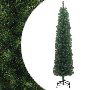 vidaXL mākslīgā Ziemassvētku egle ar statīvu, &scaron;aura, zaļa, 180 cm, PVC