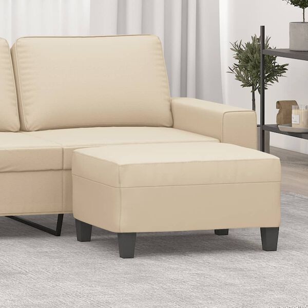 vidaXL kājsoliņ&scaron;, 70x55x41 cm, krēmkrāsas mikro&scaron;ķiedras audums