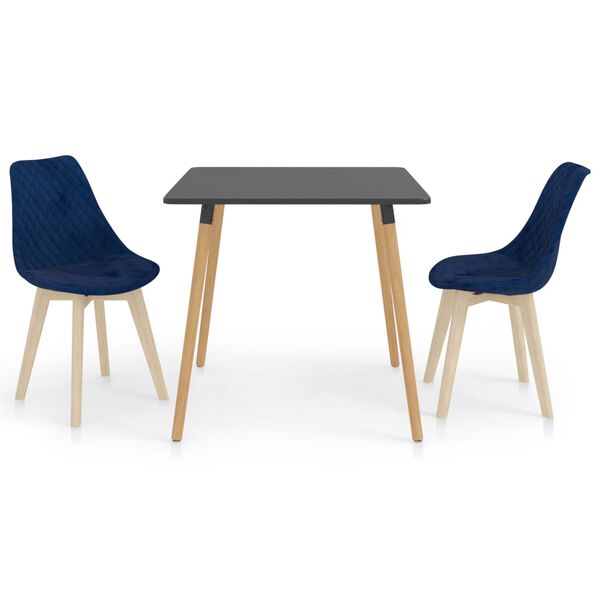 vidaXL 3-daļīgs virtuves mēbeļu komplekts, zils