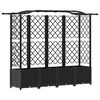 vidaXL Pacelta gulta ar treliem un jumtu Melns 204 x 40 x 138 cm PP