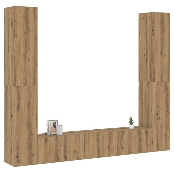 vidaXL 6 daļīgs pie sienas stiprināms televizora skapja komplekts