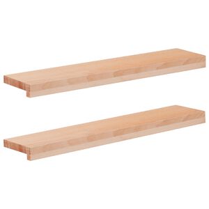 vidaXL Logu palodzes 2 gab. Dabiska 70 x 15 x 2 cm Cietais gobu koks