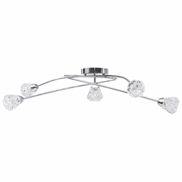 vidaXL griestu lampa ar stikla režģveida abažūriem, 5 G9 spuldzes