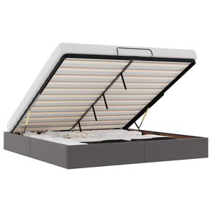 vidaXL Osmaņu gultas rāmis bez matrača pelēks 180x200 cm mākslīgā āda