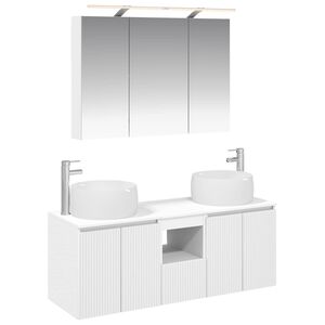 vidaXL Vannas istabas skapju komplekts 4 pcs Balts Inženierijas koks