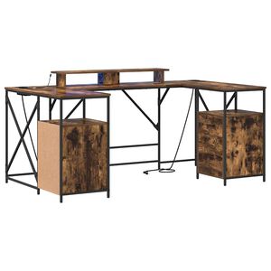 vidaXL Galds Dūmaka ozols Inženierijas koks 182 x 101 x 87,5 cm