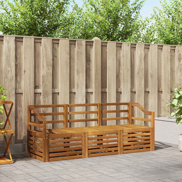 vidaXL Dīvāna komplekti 3 pcs Dabiska Cietā akācijas koks