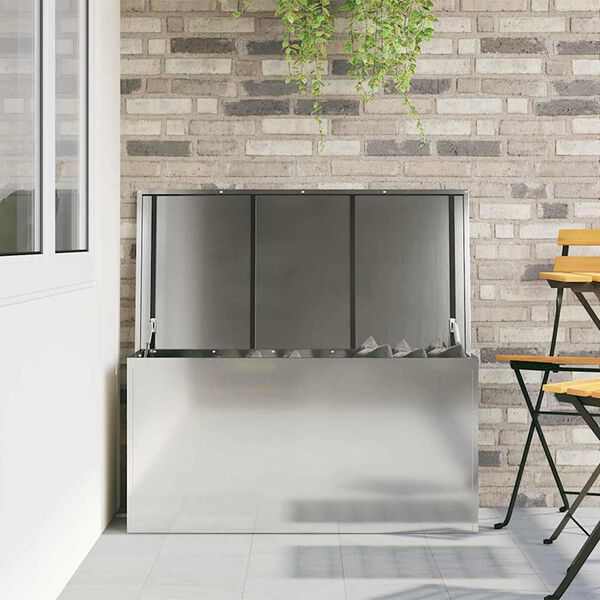 vidaXL Āra uzglabā&scaron;anas kaste Sudraba 100 x 50,5 x 50 cm Tērauds