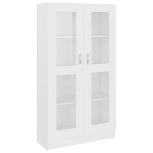 vidaXL vitrīna, balta, 82,5x30,5x150 cm, inženierijas koks