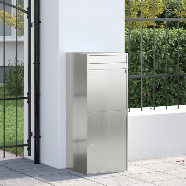 vidaXL Paku nodo&scaron;anas kaste Melna 41 x 38 x 103 cm Cinkots tērauds