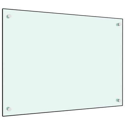 vidaXL virtuves sienas panelis, 70x50 cm, rūdīts stikls, balts