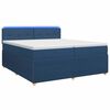 vidaXL Kontinentālā gulta ar matraci Zila 200 x 200 cm Audums