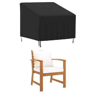 vidaXL dārza krēsla pārsegs, melns, 90x90x50/75 cm, 420D audums