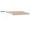 vidaXL Elektriska atvelkamā nojume Beige un balts 3,5 x 2 m