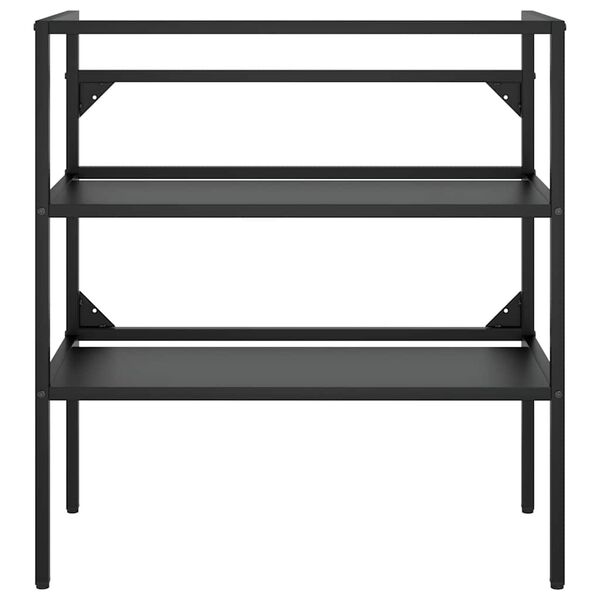 vidaXL vannasistabas izlietnes rāmis, melns, 79x38x83 cm, dzelzs