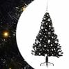 vidaXL Mākslīgais LED Ziemassvētku eglīte Melna 150 cm PVC