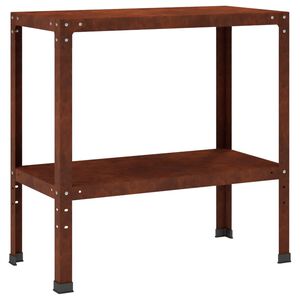 vidaXL Podu galds 100 x 40 x 80 cm Novecināts tērauds Rūsa